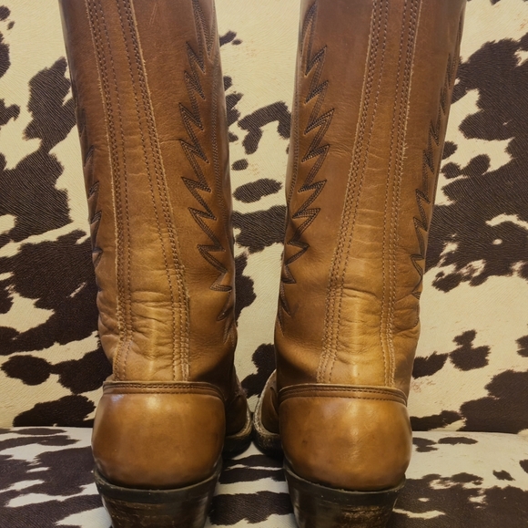 Brown Leather Lace-Up Boots - Picture 3 of 6